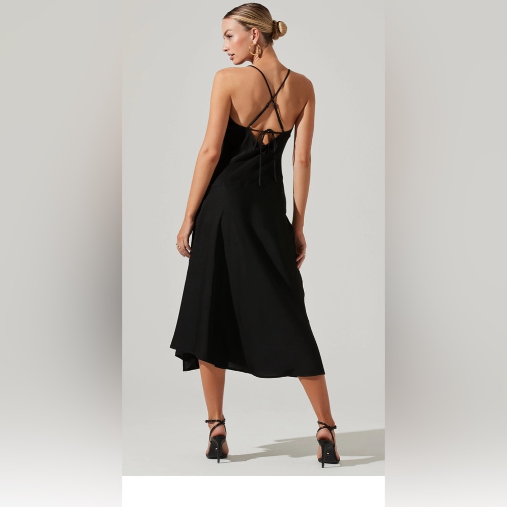 ASTR Black Backless Midi Slip Dress - Picture 6 of 7